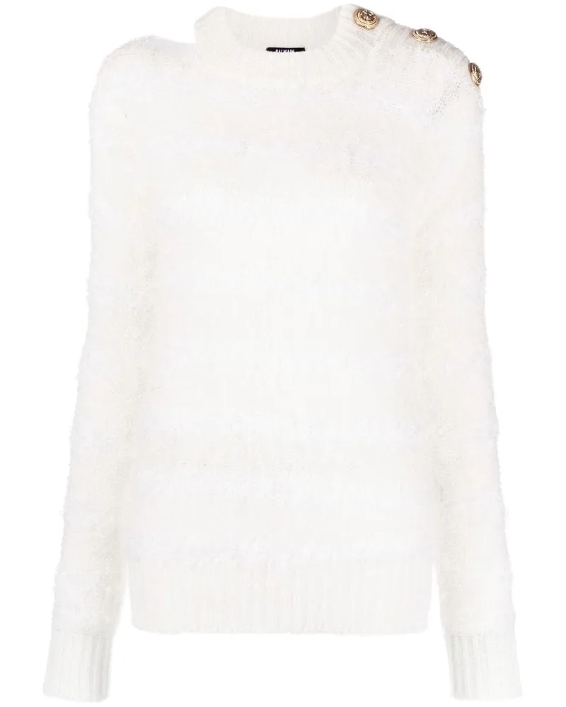 Balmain Pullover mit Knöpfen - Weiß Weiß