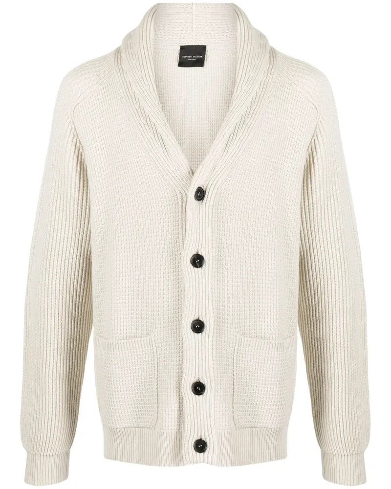 Roberto Collina Merino-Cardigan mit Waffelstrick-Muster - Nude Nude