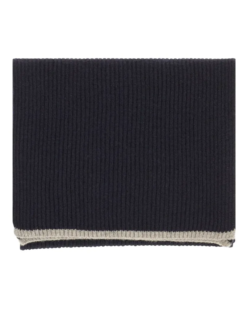 LARDINI Set aus gerippter Beanie und Schal - Blau Blau