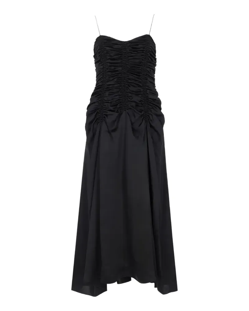 KHAITE maxi Raina ruched silk dress - Schwarz Schwarz