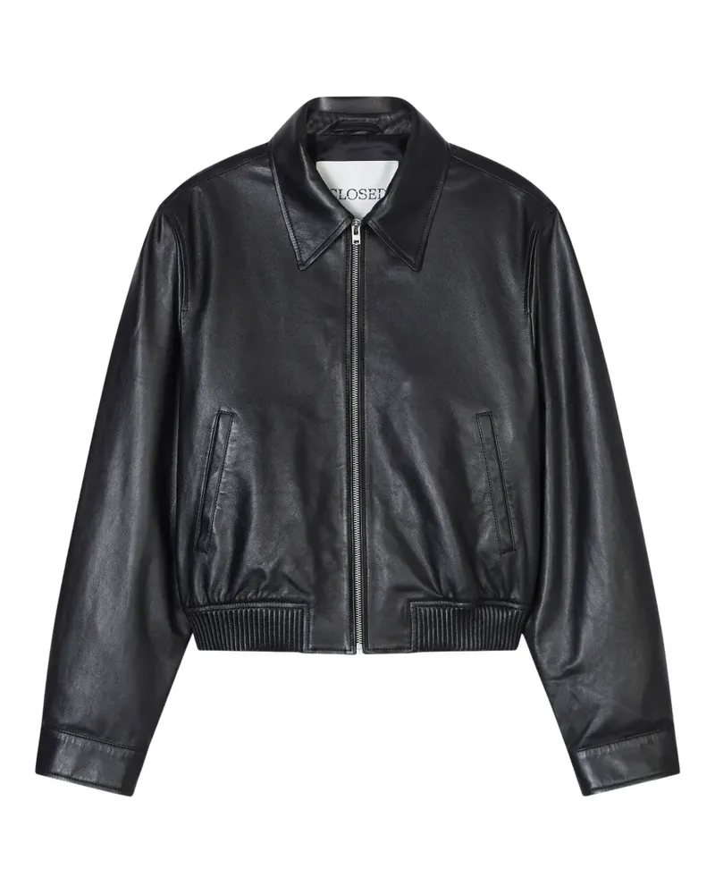Closed Cropped-Jacke mit Rundhalsausschnitt - Schwarz Schwarz