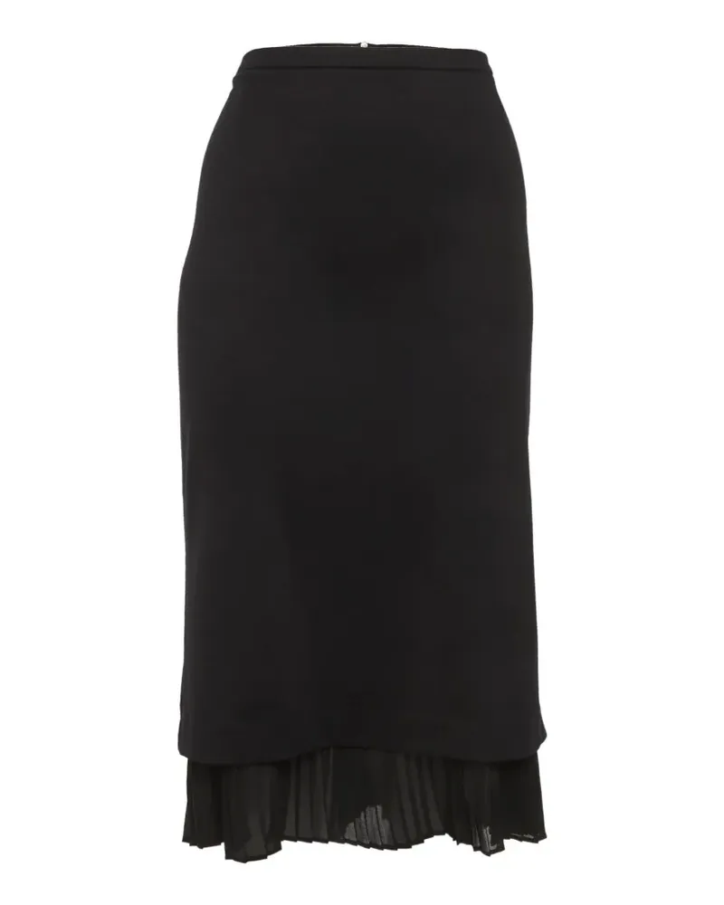 Max Mara plissé-trim pencil midi skirt - Schwarz Schwarz