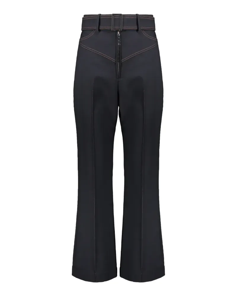 ELLERY belted contrast-stitch trousers - Blau Blau