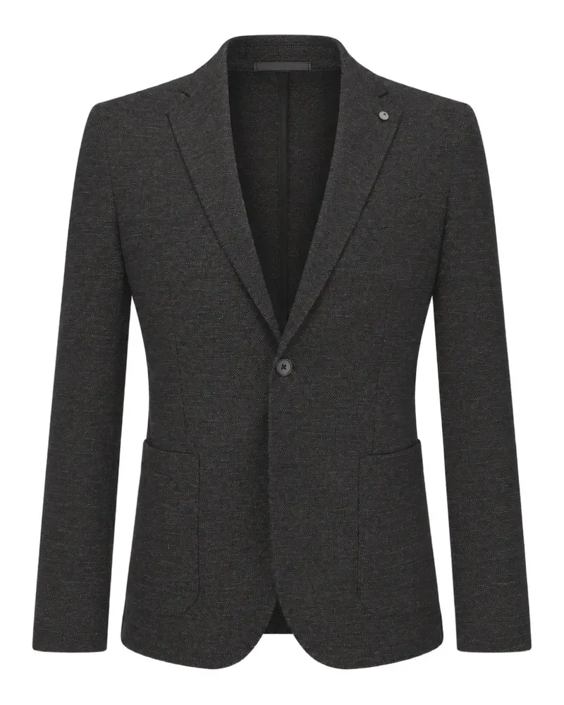 Luigi Bianchi Mantova single-breasted textured blazer - Grau Grau