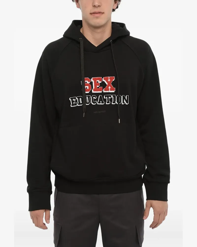 Neil Barrett embroidered hoodie - Schwarz Schwarz