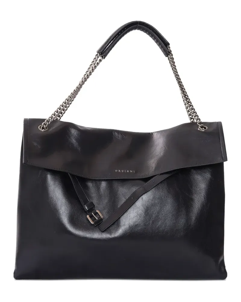 Orciani Große Venus Gotham Schultertasche - Schwarz Schwarz