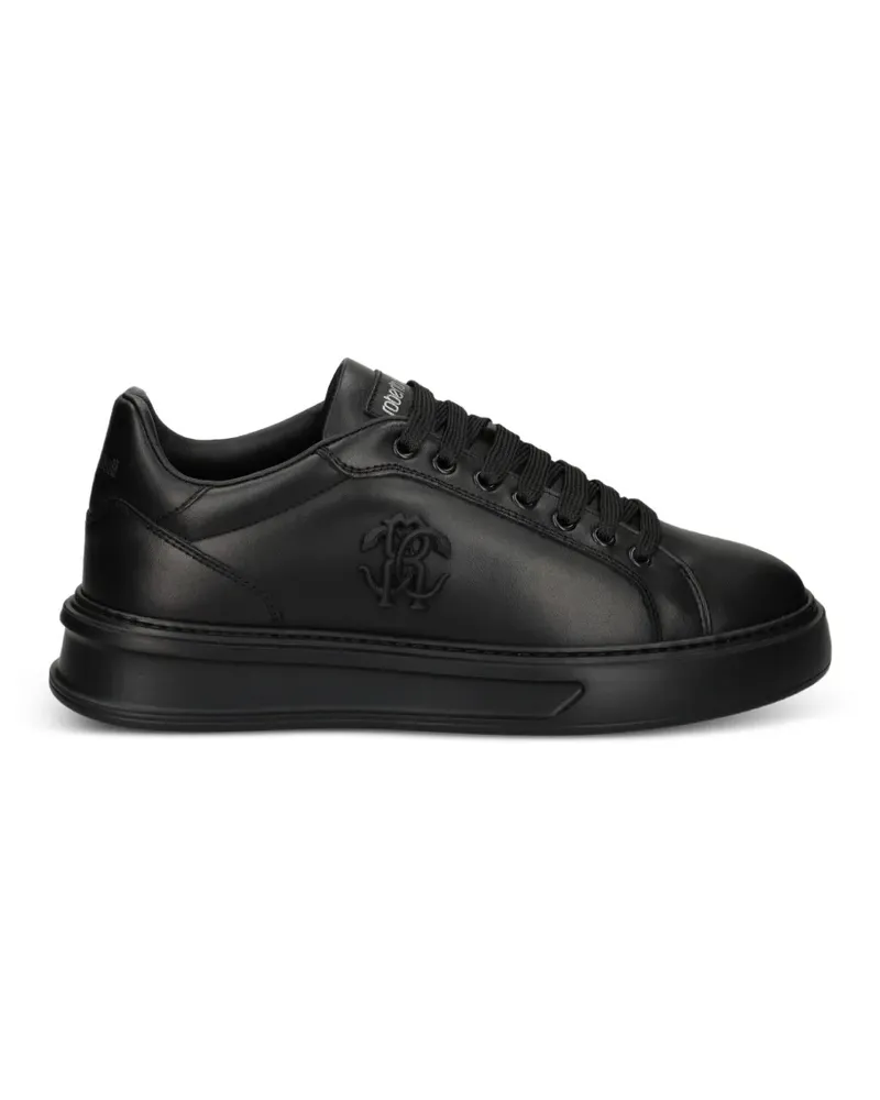 Roberto Cavalli logo-appliqué sneakers - Schwarz Schwarz