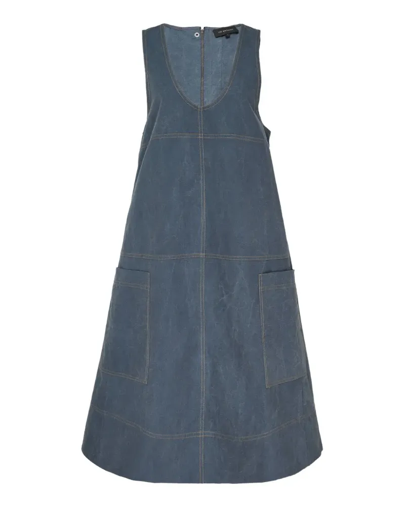 Lee Mathews Cecil Midikleid im Schürzenstil - Blau Blau