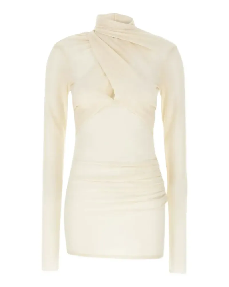 Entire Studios draped ruched-detail mini dress - Nude Nude