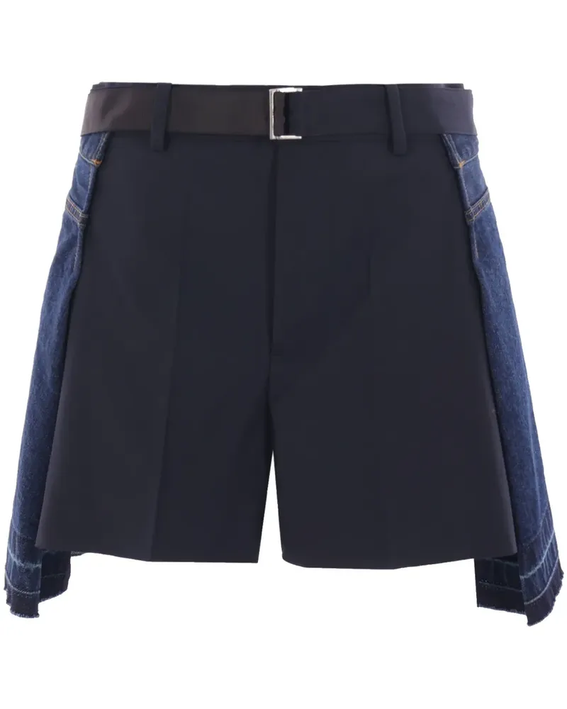 Sacai Shorts mit Gürtel - Blau Blau