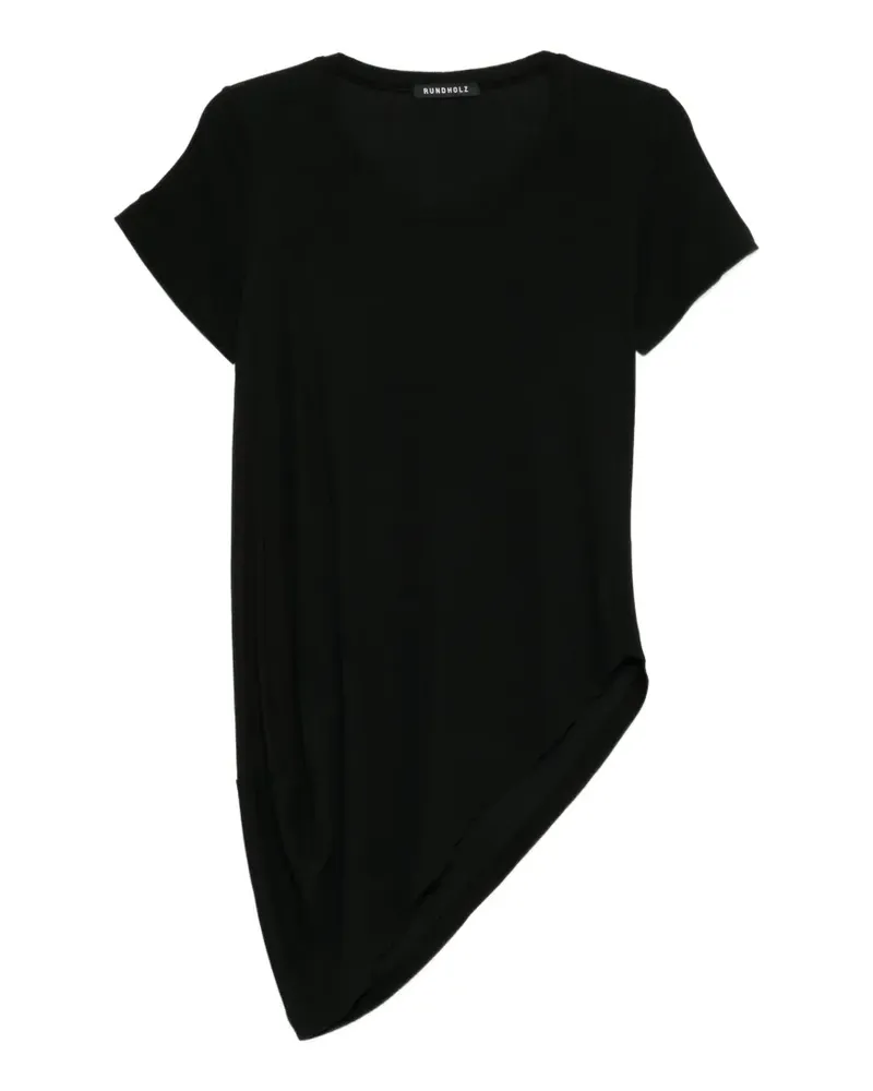 Studiorundholz asymmetric short-sleeve T-shirt - Schwarz Schwarz