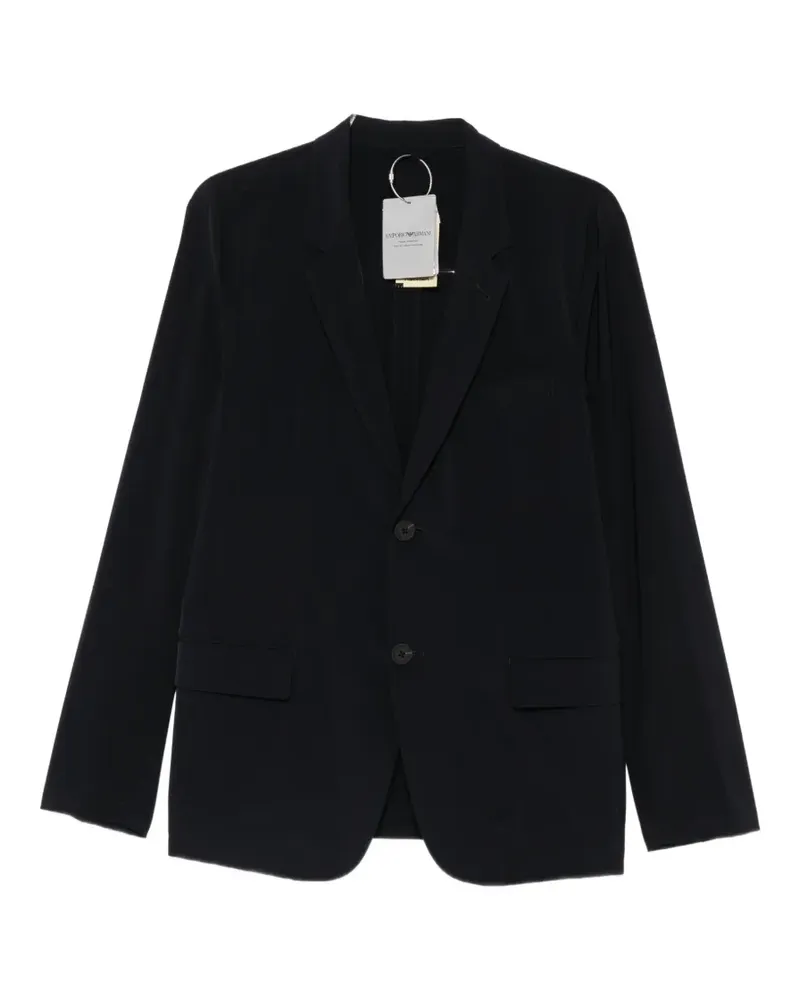 Emporio Armani chest-pocket single-breasted blazer - Blau Blau