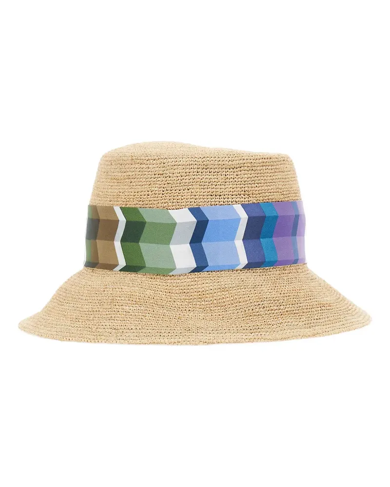 Missoni Gemusterter Hut aus Raffiabast - Nude Nude
