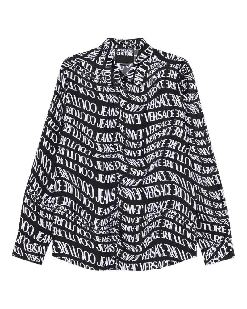 Versace Jeans Langärmeliges Hemd mit Logo-Print - Schwarz Schwarz
