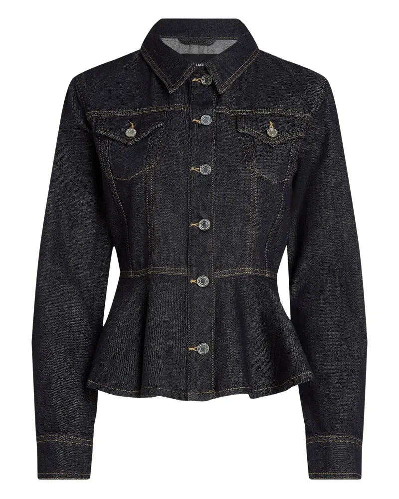 Karl Lagerfeld Jeansjacke mit Schößchen - Blau Blau