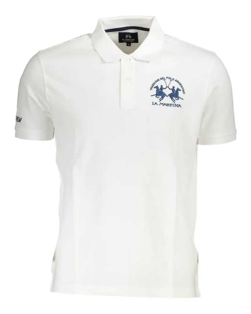 La Martina Poloshirt mit Logo-Stickerei - Weiß Weiß