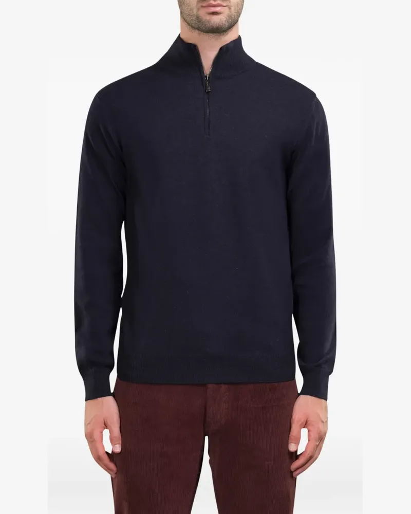 MOORER half-zip turtleneck sweater - Blau Blau