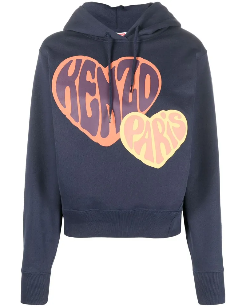 Kenzo Kapuzenjacke mit Logo-Riemen - Blau Blau