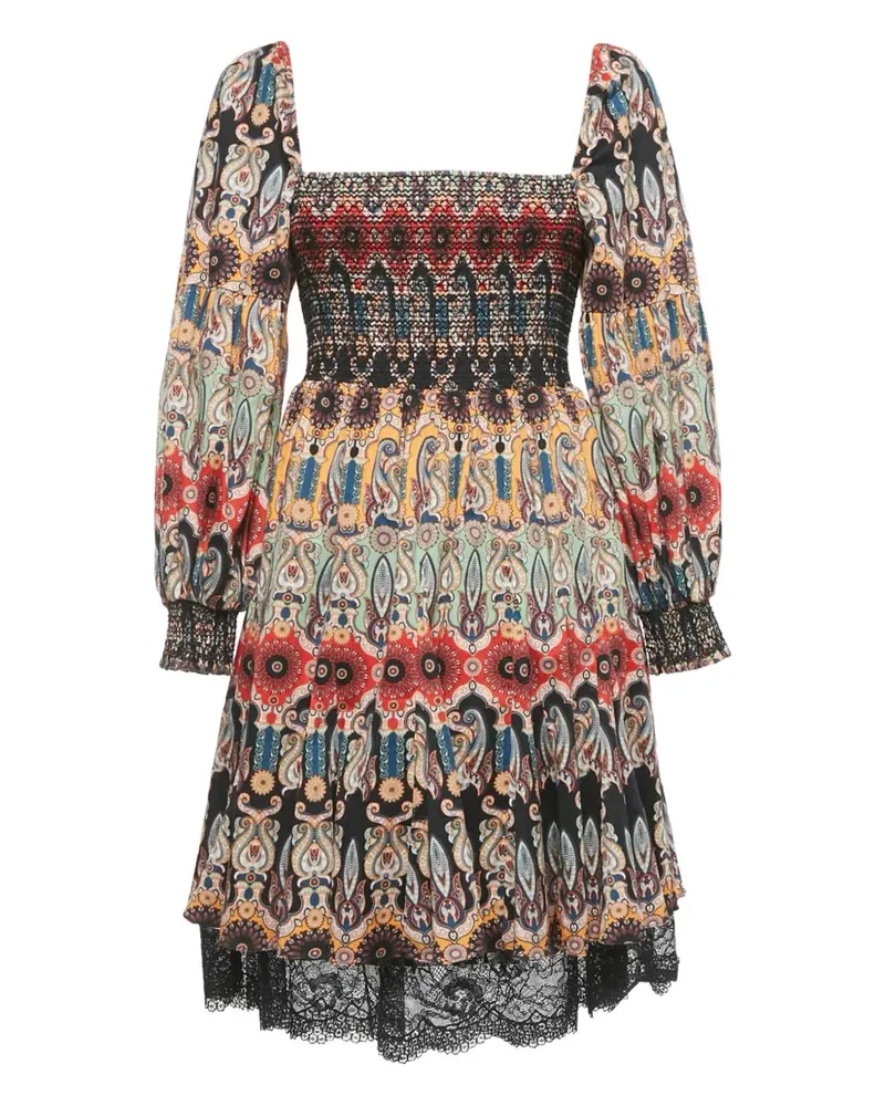 Alice + Olivia paisley-print mini dress - Nude Nude