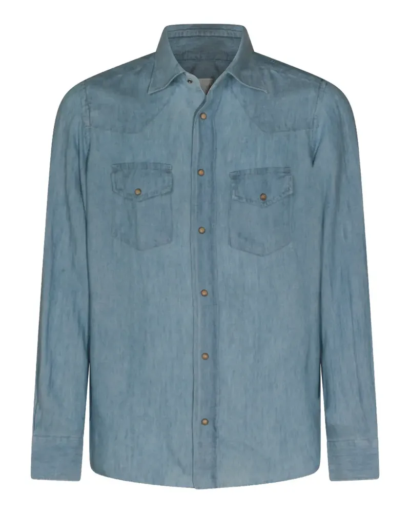 Eleventy western-style shirt - Blau Blau