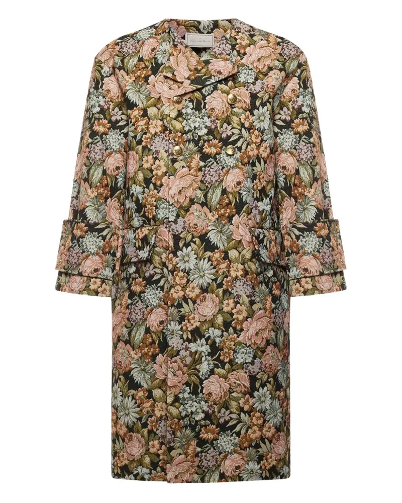 Pierre-Louis Mascia floral-print double-breasted coat - Nude Nude
