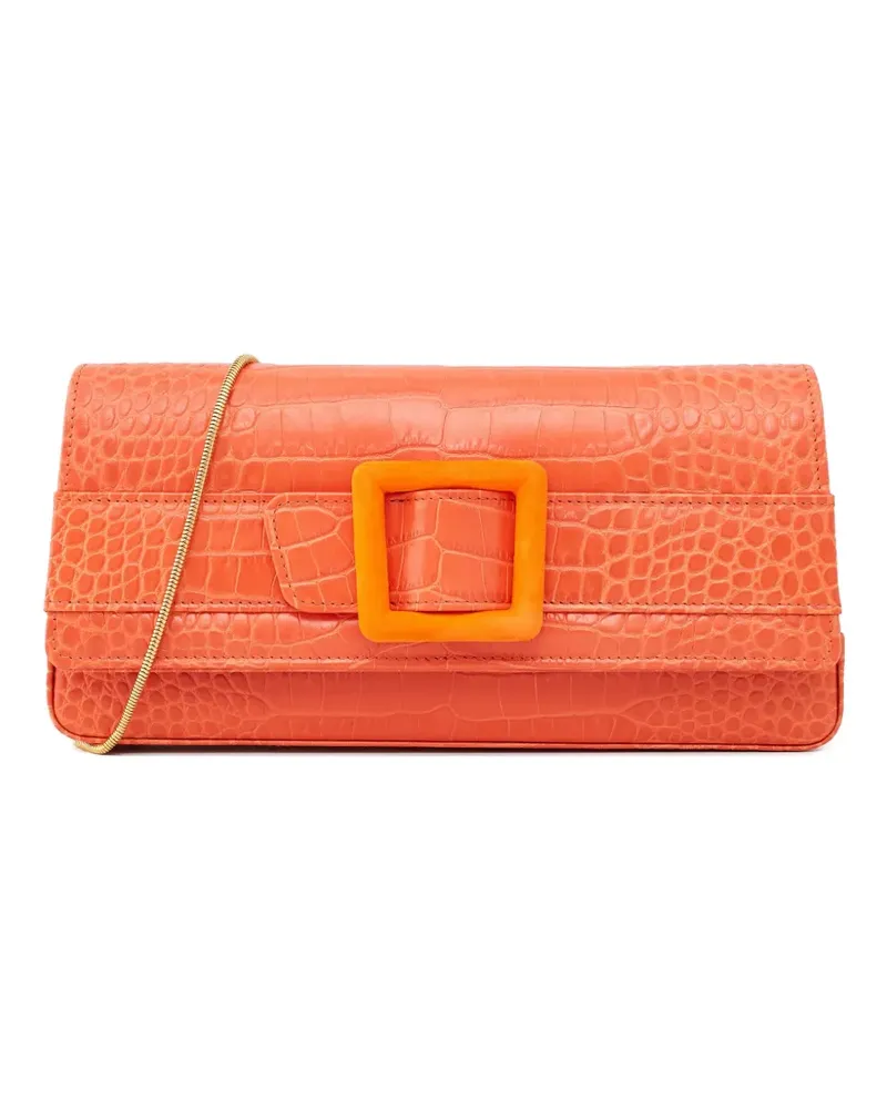 Manolo Blahnik Maygot Clutch mit Kroko-Effekt - Orange Orange