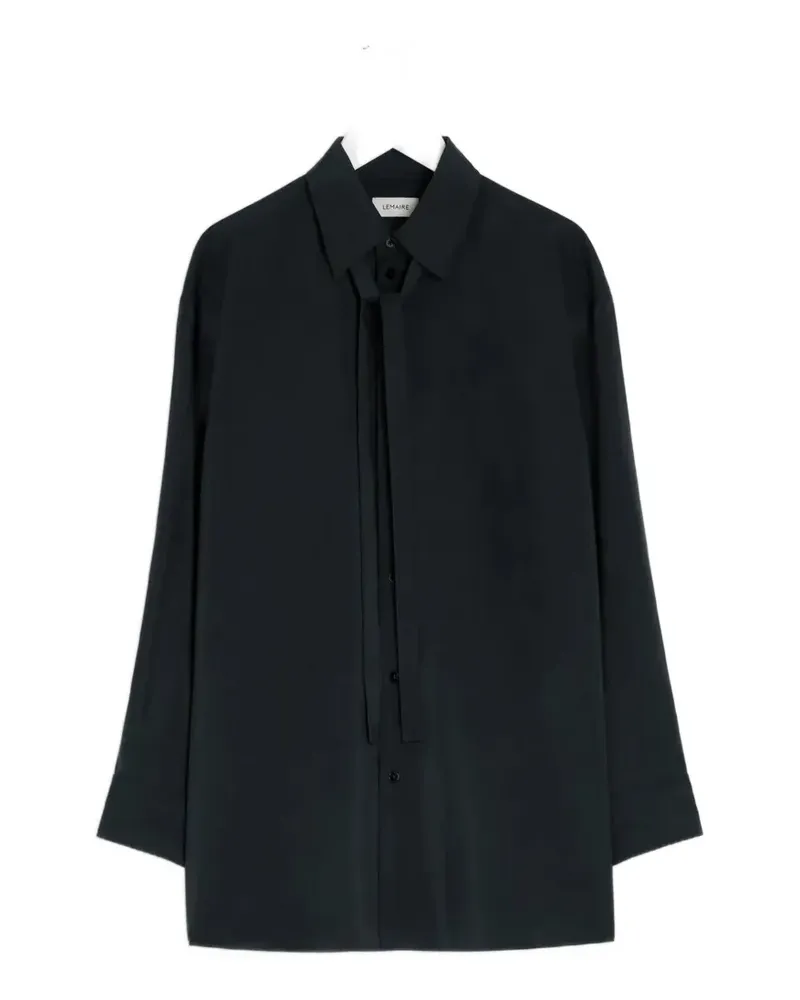 Christophe Lemaire Hemd mit Krawattendetail - Schwarz Schwarz
