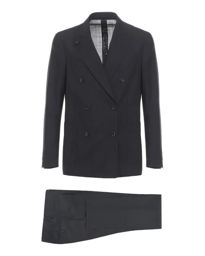 LARDINI pinstripe double-breasted suit - Blau Blau