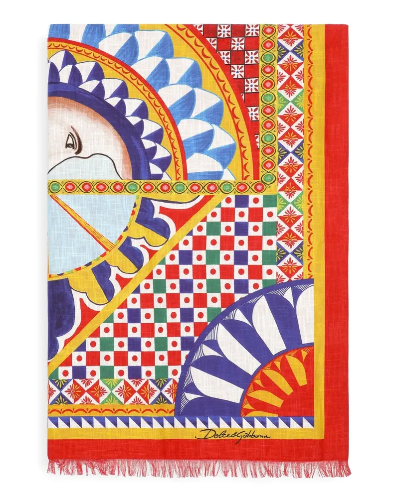Dolce & Gabbana Strandtuch mit Sicilian Carretto-Print - Rot Rot