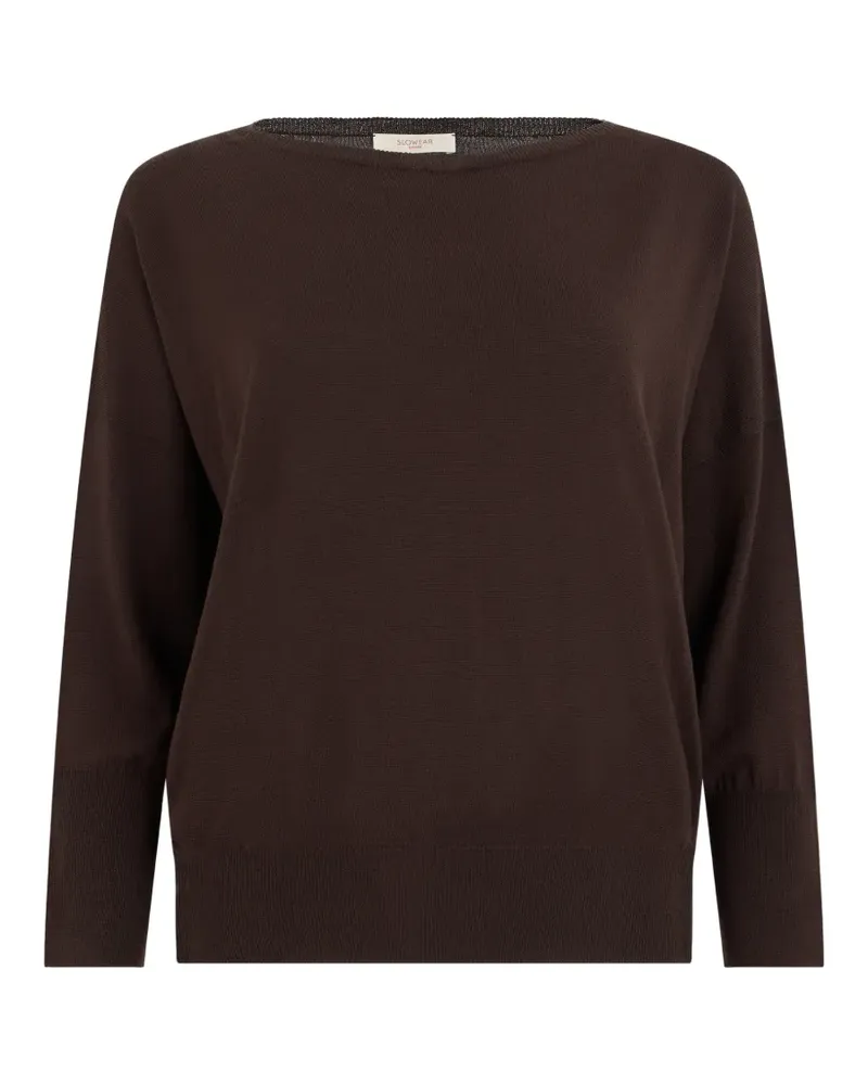 Slowear Pullover mit U-Boot-Ausschnitt - Braun Braun