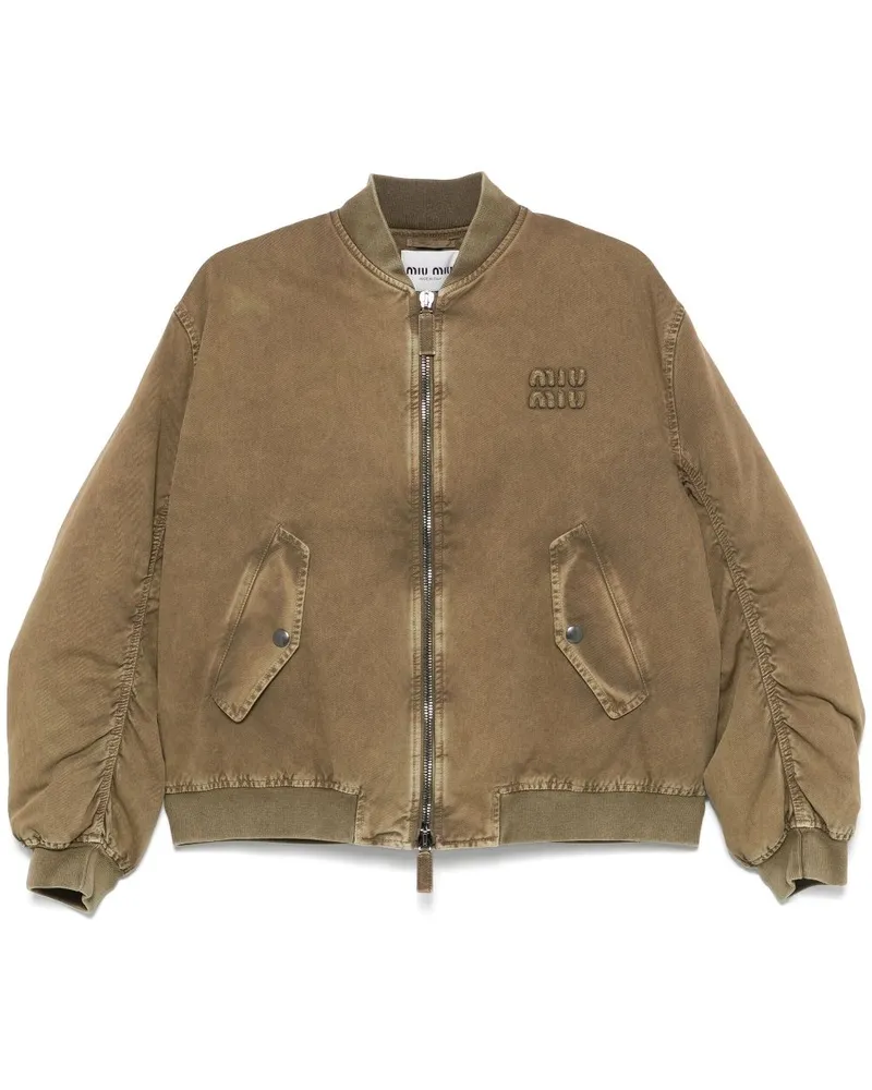 Miu Miu Bomberjacke aus Gabardine - Braun Braun