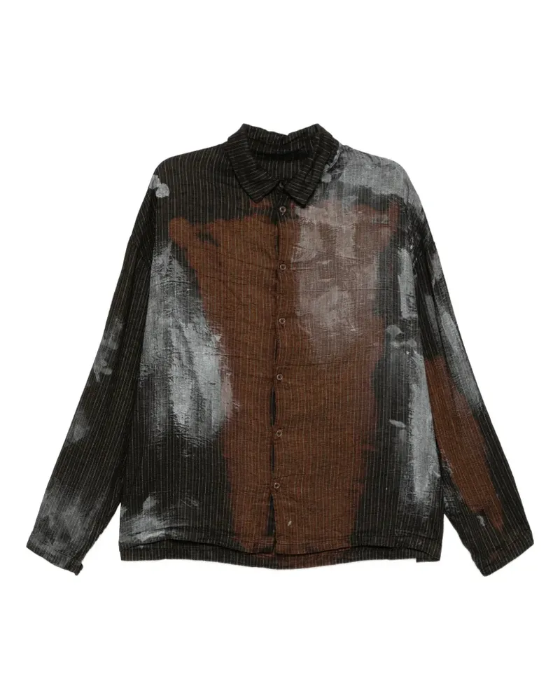 Studiorundholz pinstriped Amber Storm shirt - Braun Braun