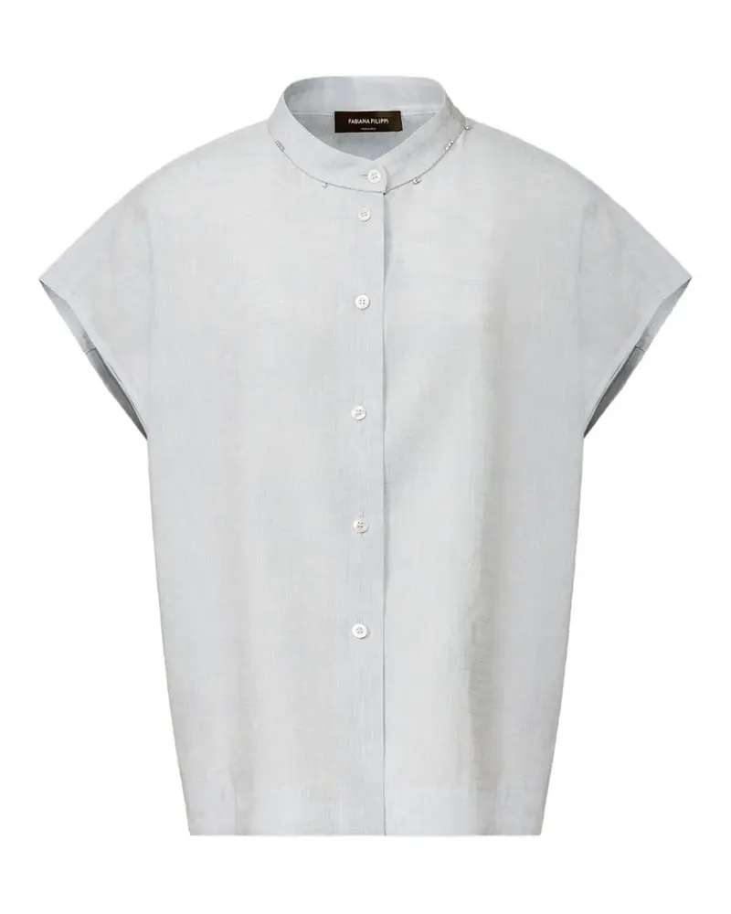Fabiana Filippi button collarless shirt - Blau Blau
