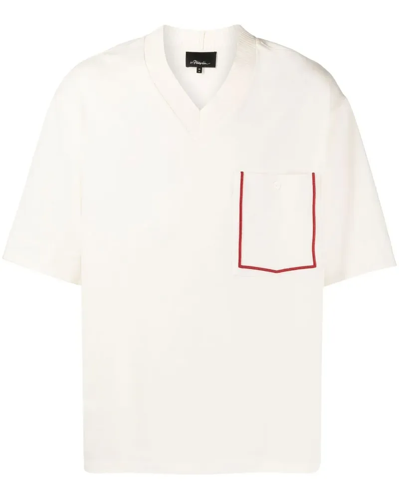 3.1 phillip lim T-Shirt mit Kontrastdetails - Weiß Weiß