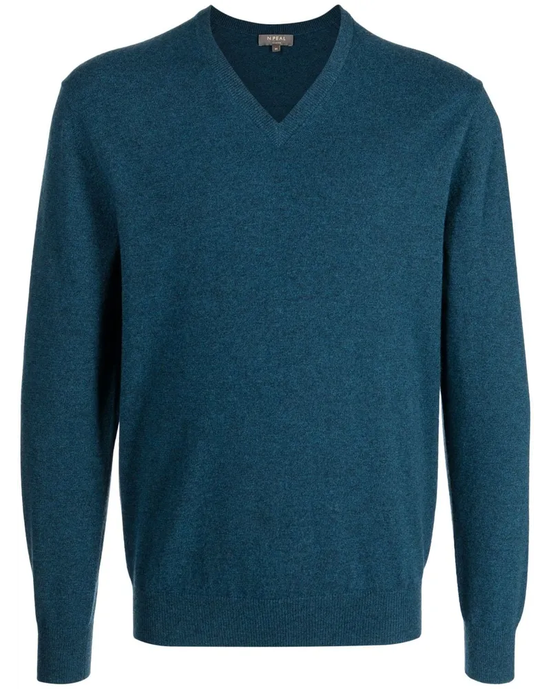 N.Peal The Burlington Pullover aus Kaschmir Blau