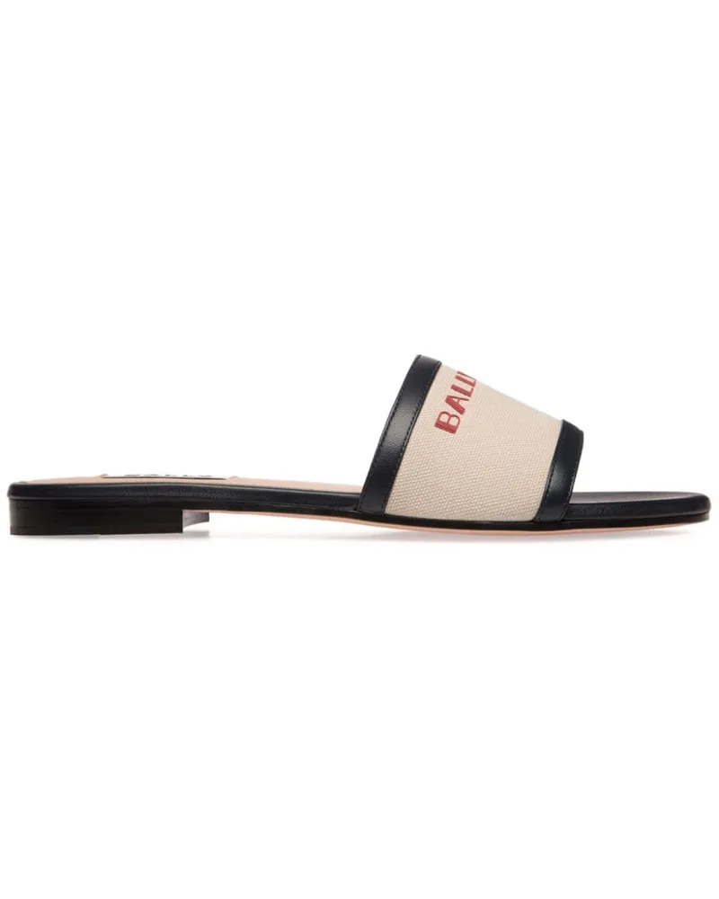 Bally Pantoletten mit Print - Nude Nude