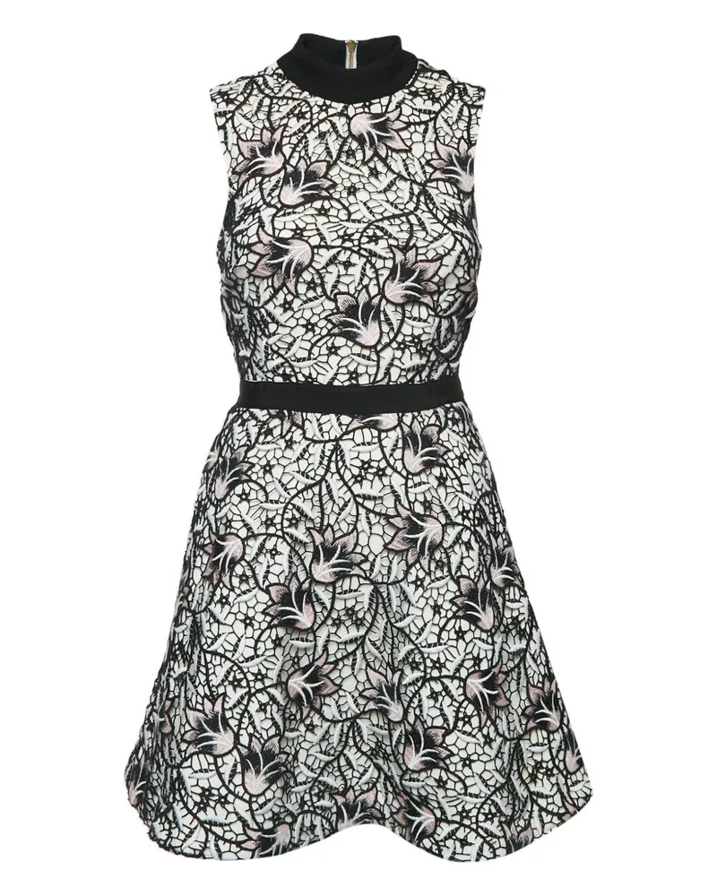 Self-Portrait Midikleid mit Blumen-Print - Weiß Weiß