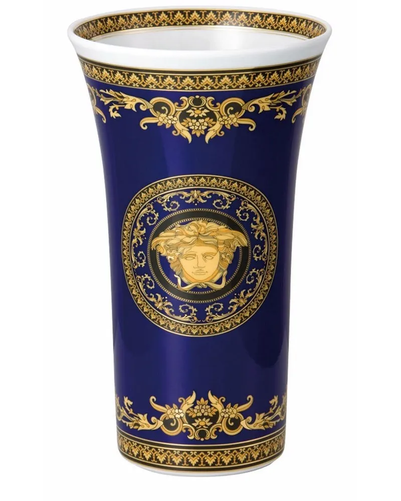 Versace Vase mit Medusa-Motiv - Blau Blau