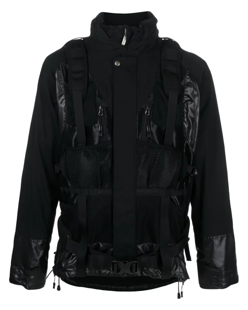 Junya Watanabe Parka mit integriertem Rucksack Schwarz