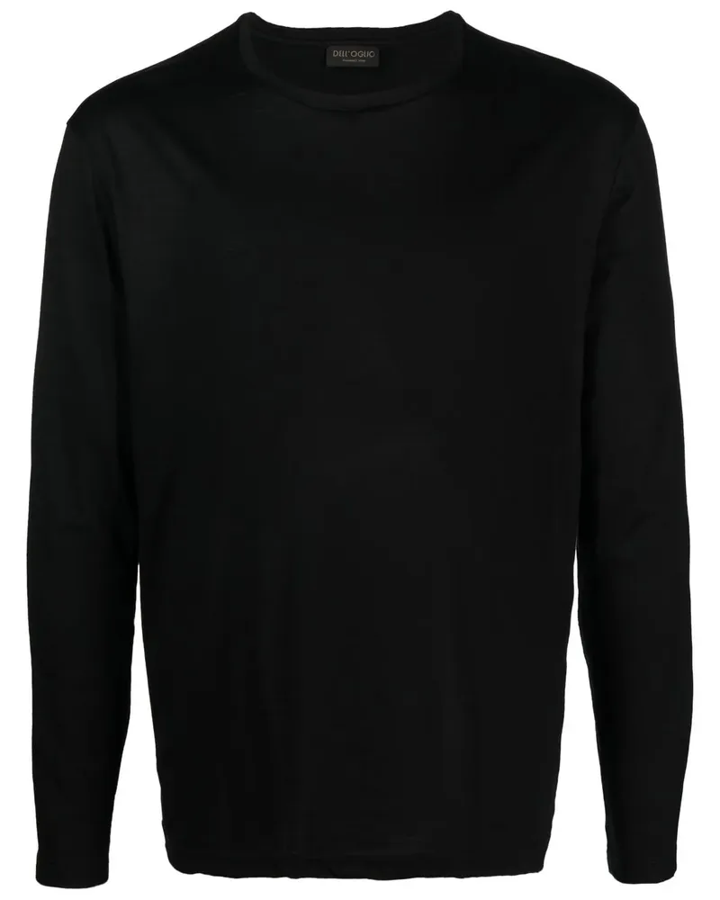 Dell'oglio Klassisches Langarmshirt - Schwarz Schwarz