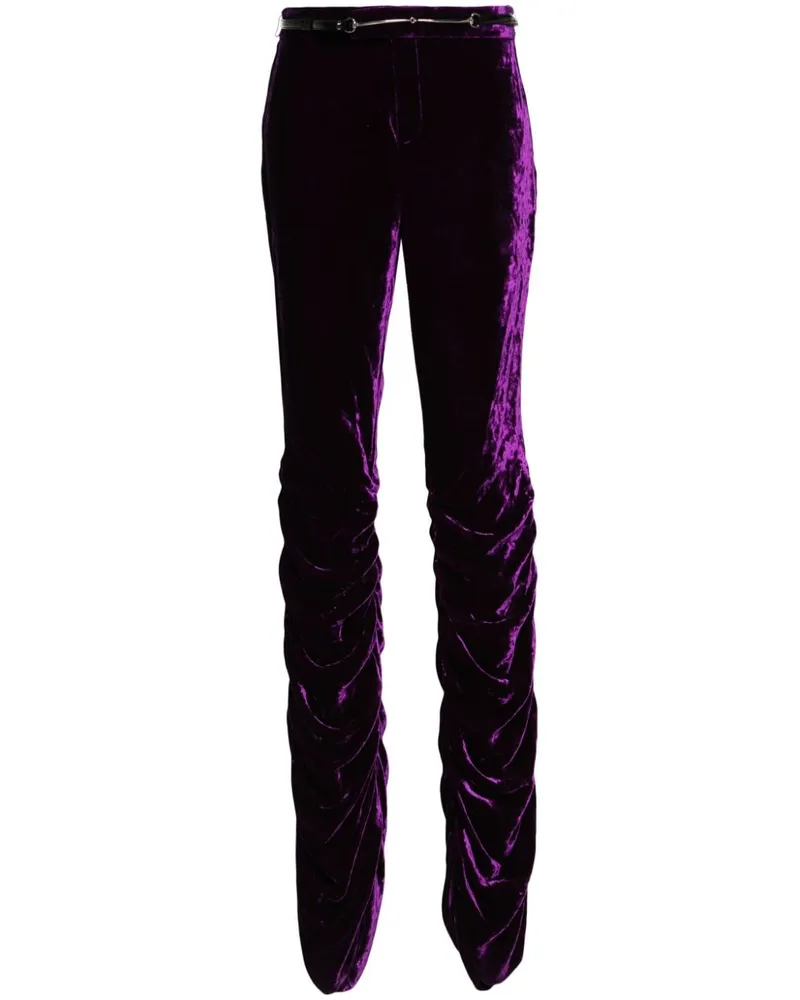 Gucci Tief sitzende Slim-Fit-Hose - Violett Violett
