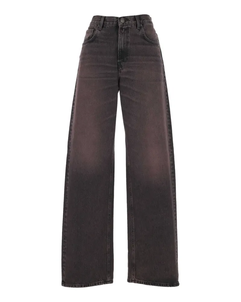 Haikure Ausgeblichene Wide-Leg-Jeans - Schwarz Schwarz