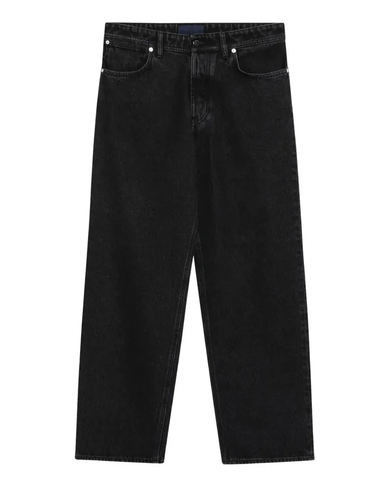 Stone Island J100006 mittelgroße Jeans aus schwarzem Denim mit gekörnter Waschung Schwarz
