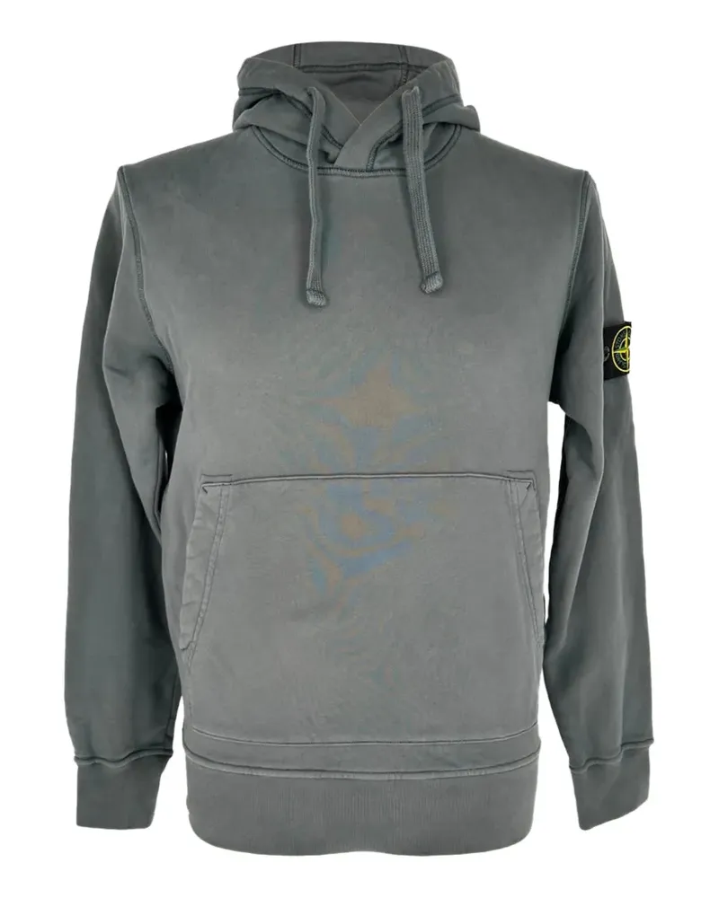 Stone Island logo-patch cotton hoodie - Grau Grau
