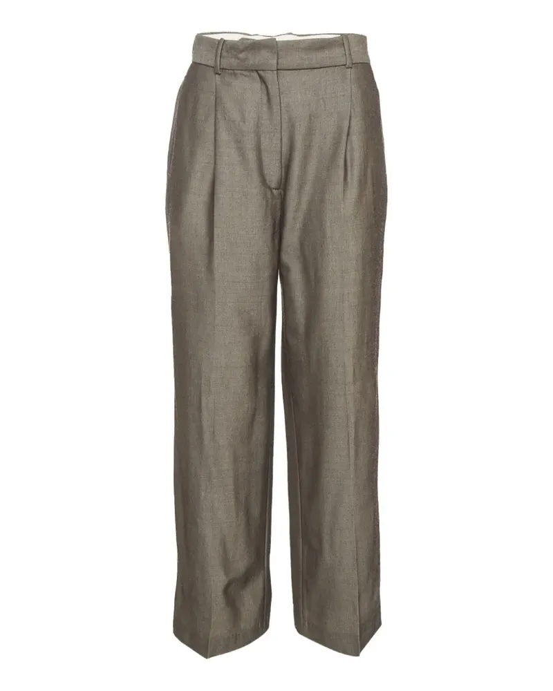 Sandro Wide-Leg-Hose mit Bundfalten - Grau Grau