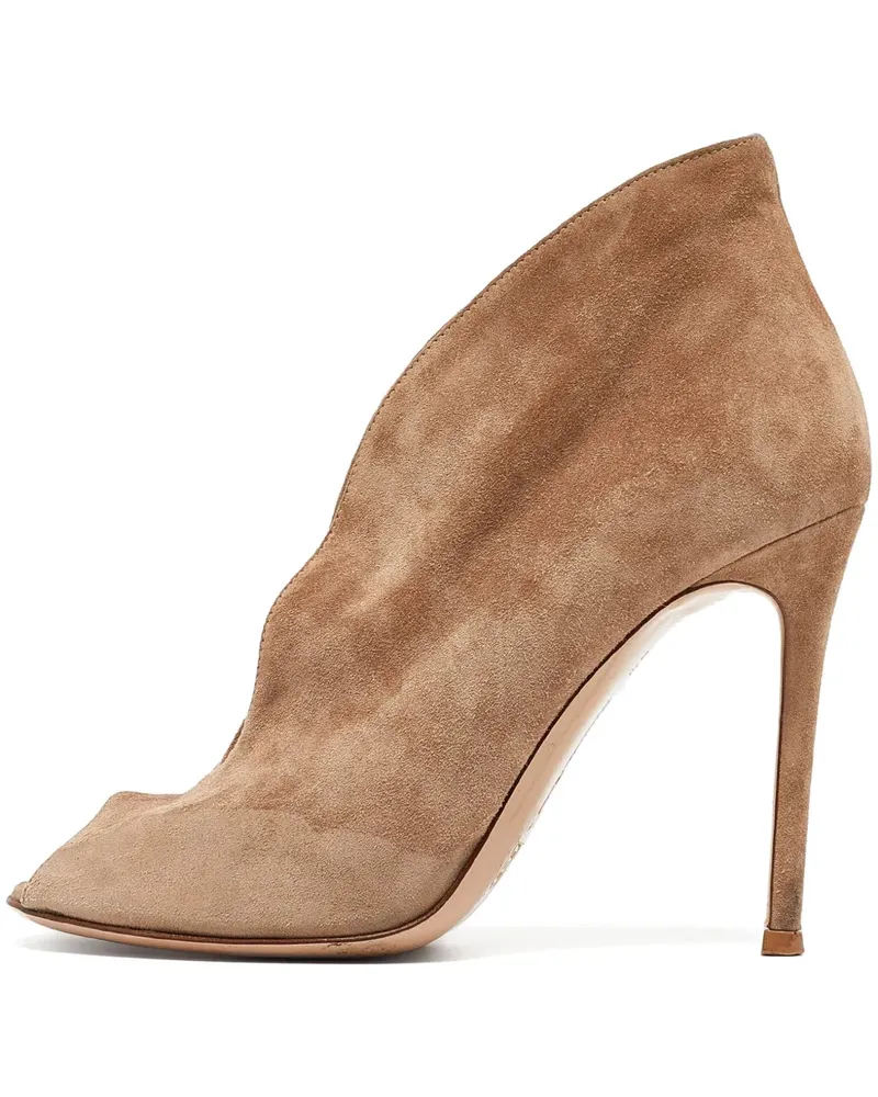 Gianvito Rossi Peeptoe-Stiefeletten 95mm - Nude Nude