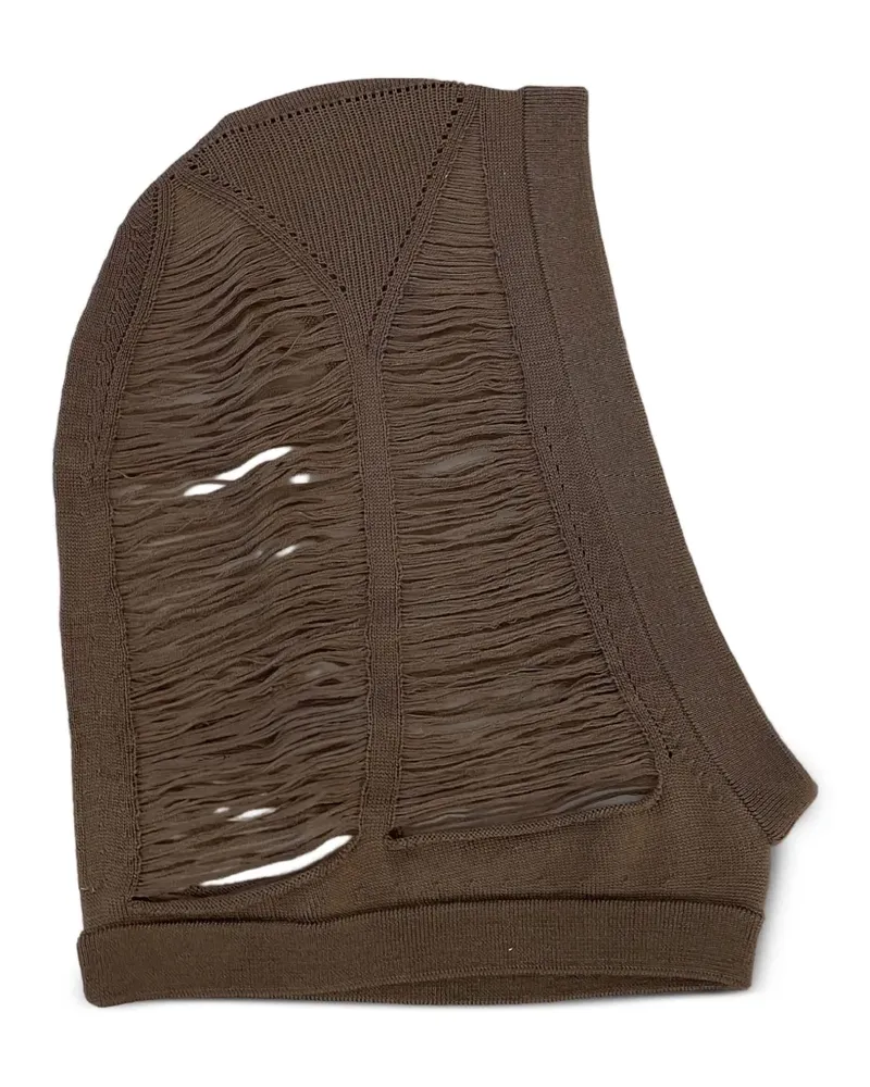 Rick Owens Strickmütze mit Cut-Out - Braun Braun