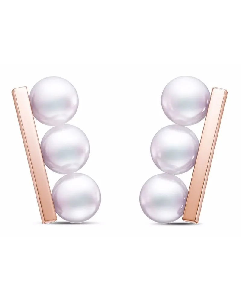 TASAKI 18kt Balance Neo Rotgoldohrringe mit Akoya-Perle - Rosa Rosa