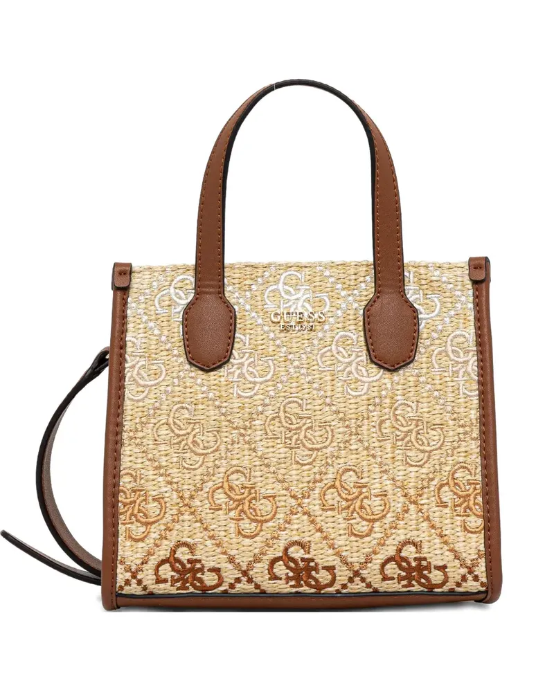 Guess Tote Bag mit Logo-Schriftzug - Braun Braun