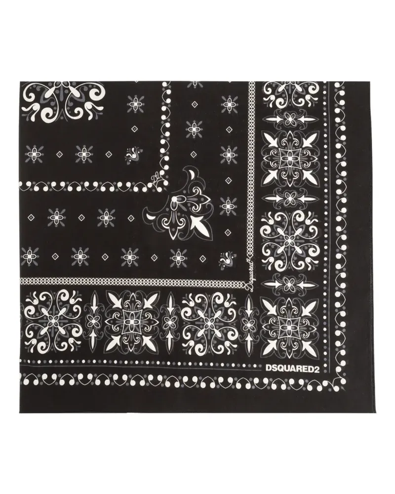 Dsquared2 baroque-print scarf - Schwarz Schwarz